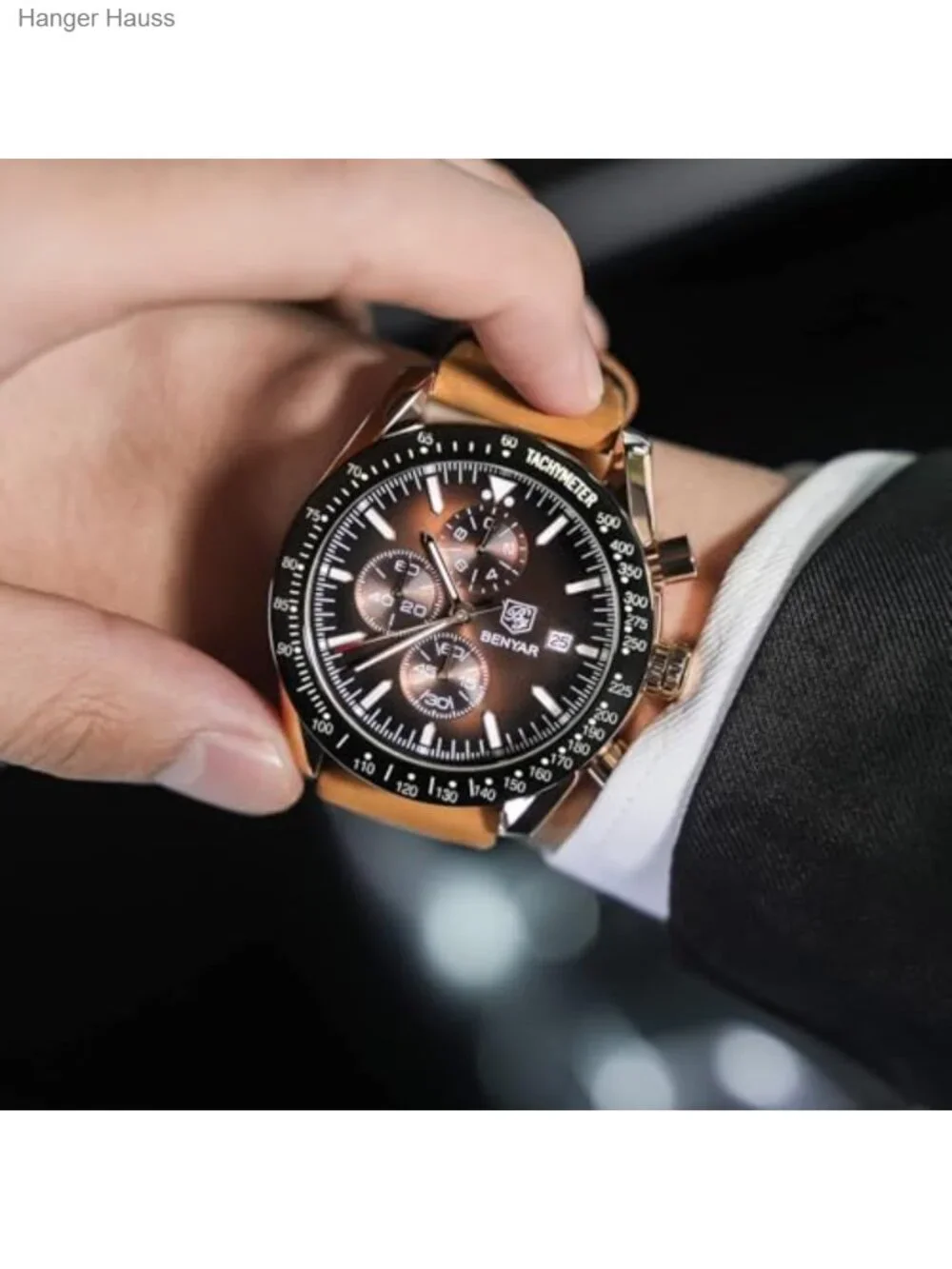 Men's Analog Quartz Chronograph Waterproof Luminous Wrist Watch with Silicone